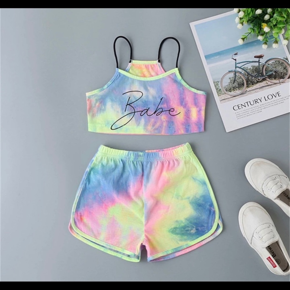 Girls Cami Top & Track Shorts Set